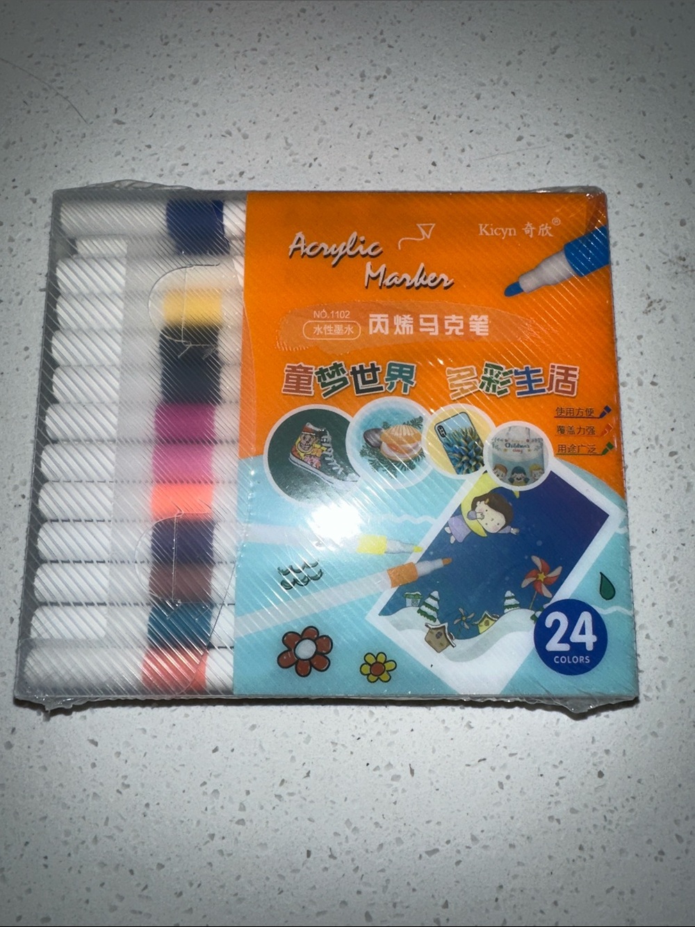 Acrylic Marker Set 24 set- quick drying great for paper, rocks and crafts.